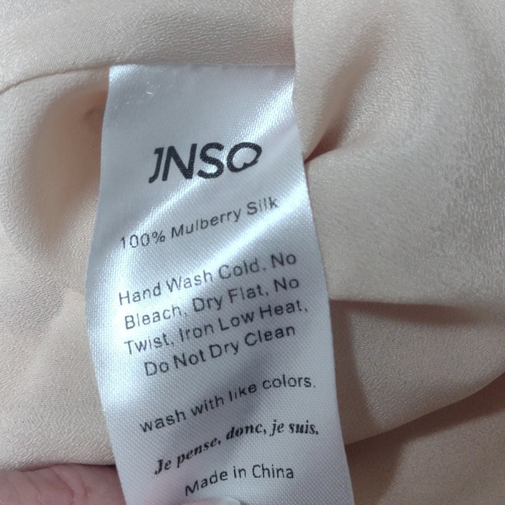 JNSQ Armelle Pale Peach Silk Off-Shoulder Dress Size 6 NWT - Picture 8 of 9
